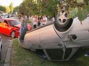 «Лада-Приора» перевернулась в центре Ставрополя