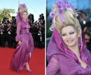 Лена Ленина шокировала Канны нарядом цвета бешеной фуксии