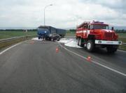 В Кочубеевском районе женщина-водитель врезалась в «КАМАЗ»